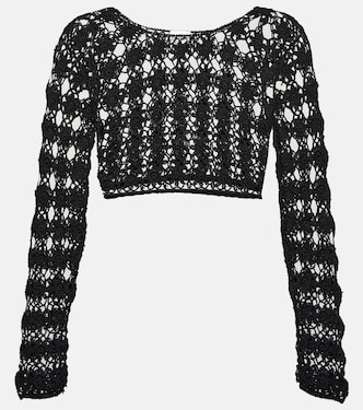 Open-knit cotton cropped top | Anna Kosturova