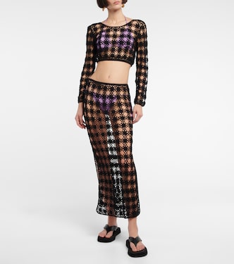 Open-knit cotton cropped top | Anna Kosturova