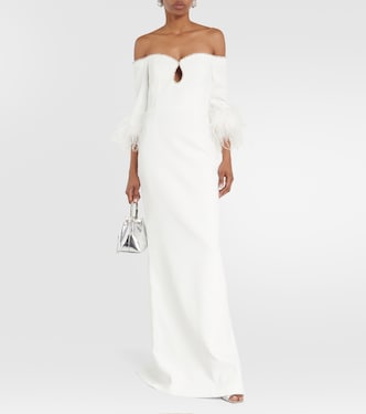 Abito lungo da sposa Plume in crêpe | Rebecca Vallance