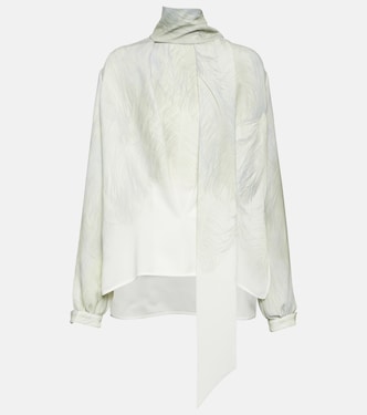 Blusa in raso con foulard | Victoria Beckham