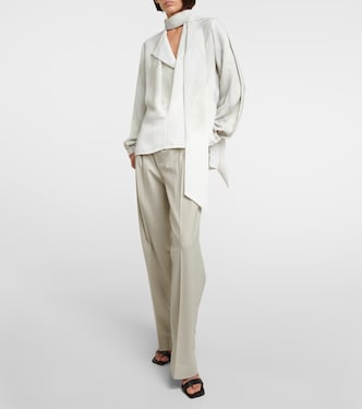 Blusa in raso con foulard | Victoria Beckham
