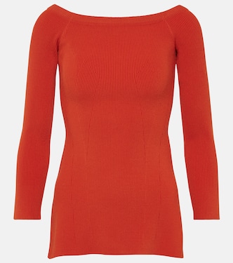 Derick ribbed-knit off-shoulder sweater | Veronica Beard