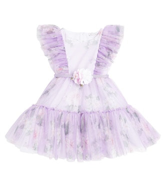 Abito in tulle con stampa floreale | Monnalisa