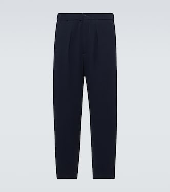 Pantalones rectos de mezcla de lana | Giorgio Armani