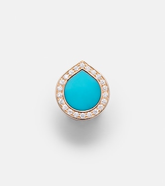 Orecchino singolo Antifer in oro rosa 18 kt con turchese e diamanti | Repossi