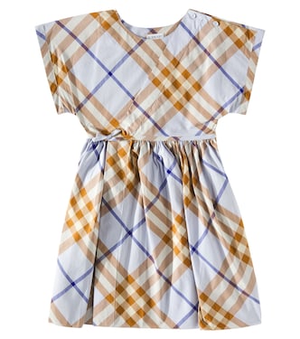 Vestido de algodón con Burberry Check | Burberry Kids