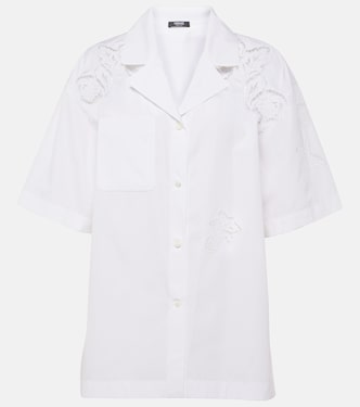 Camicia bowling in cotone con ricamo | Versace