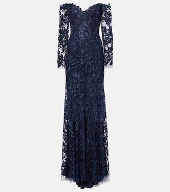 Vestido de fiesta de tul bordado | Monique Lhuillier