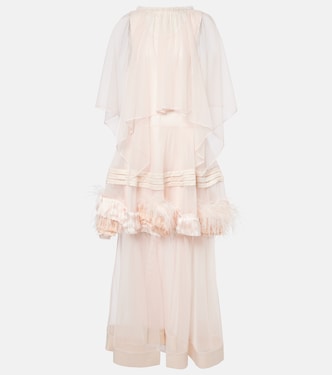 Robe aus Tüll mit Federn | Xu Zhi
