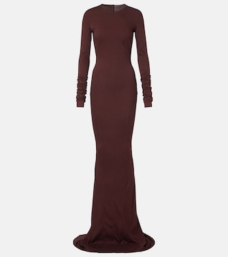 Vestido largo DRKSHDW Simple Edfu de jersey de algodón | Rick Owens