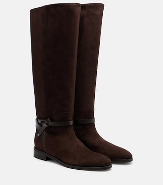 Lawton knotted suede knee-high boots | Jimmy Choo