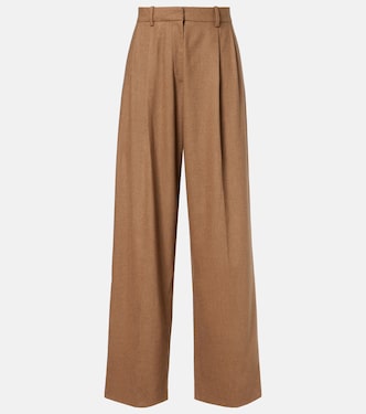 August high-rise wool straight pants | Khaite