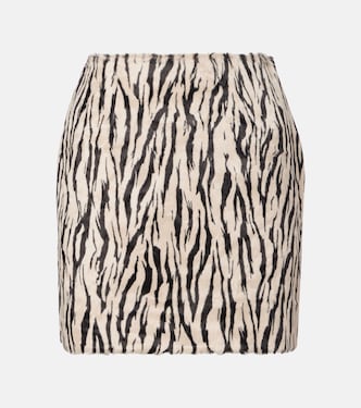 Printed faux fur miniskirt  | Rotate
