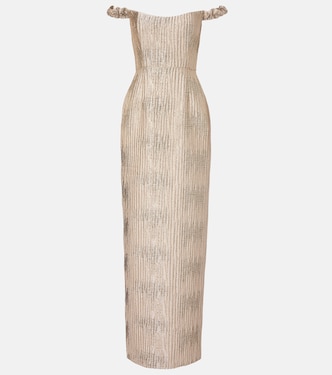 Yolanda off-shoulder brocade gown | Markarian