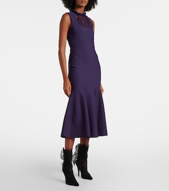 Lace-trimmed ruffled midi dress | McQueen