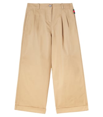 Web Stripe cotton twill pants | Gucci Kids