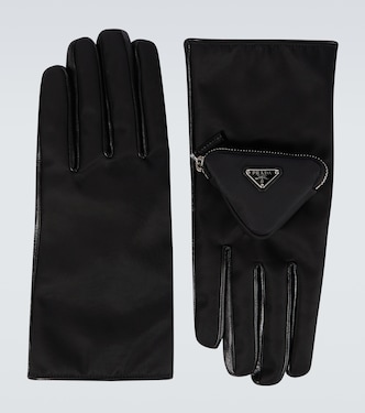 Handschuhe aus Nylon und Leder | Prada