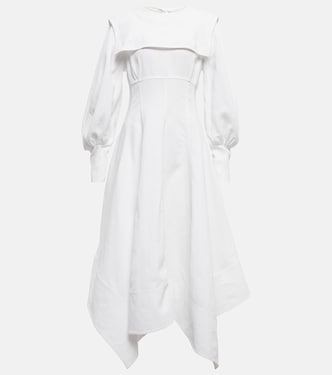 Asymmetric linen midi dress | Jil Sander