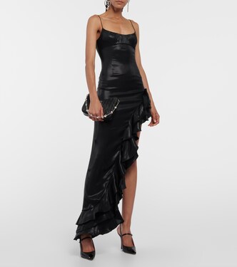 Ruffled asymmetrical midi dress | Alessandra Rich