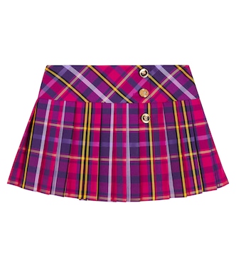 Tartan pleated skirt | Versace Kids