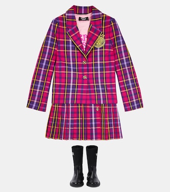 Tartan pleated skirt | Versace Kids