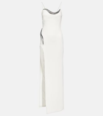 Robe longue en crêpe à ornements | David Koma