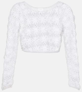 Top cropped Bella in crochet di cotone | Anna Kosturova