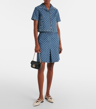 Gonna di jeans in jacquard GG | Gucci