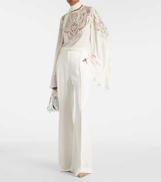 Blusa in georgette con pizzo | Elie Saab