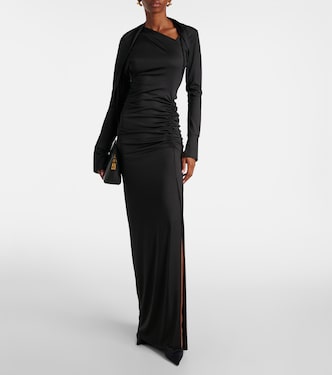 Abito lungo asimmetrico con balze | Victoria Beckham