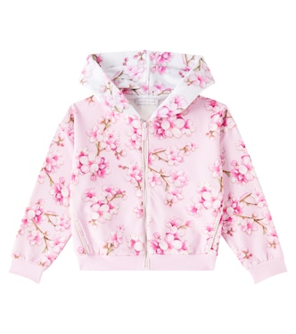 Floral cotton-blend hoodie | Monnalisa