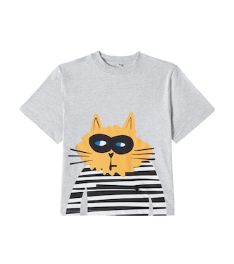 Zip-detail printed cotton T-shirt | Stella McCartney Kids