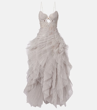Sureya cutout ruffled tulle gown | Maria Lucia Hohan