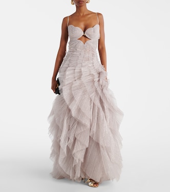 Sureya cutout ruffled tulle gown | Maria Lucia Hohan