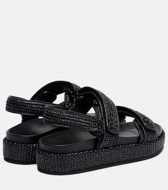 Raffia and leather sandals | Tory Burch