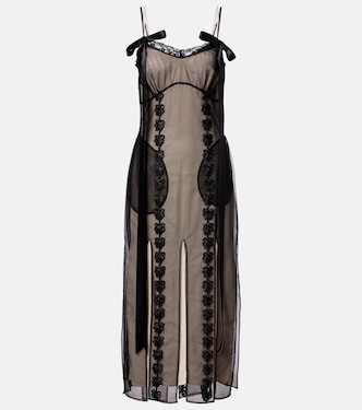 Lace-trimmed sheer midi dress | Simone Rocha