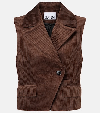 Gilet en velours côtelé de coton | Ganni