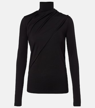 Scarf-detail wool jersey top | Róhe