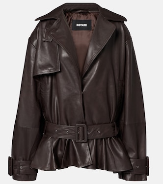 Belted leather biker jacket | Rotate
