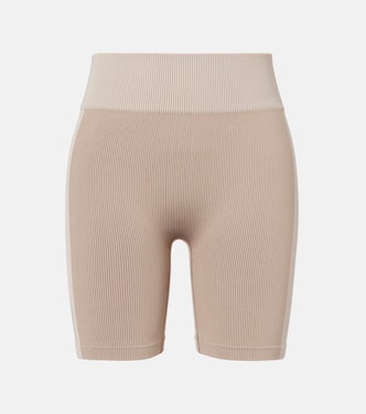 x On ribbed-knit striped biker shorts | Loewe