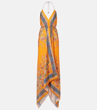 Paisley asymmetric open-back maxi dress | Etro