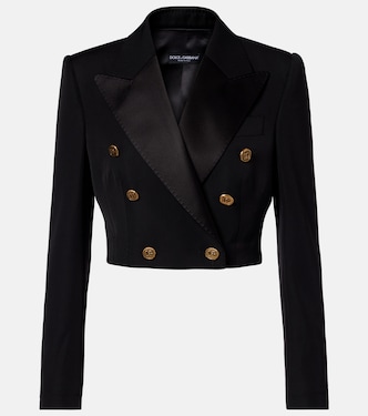 Cropped wool and silk-blend jacket | Dolce&Gabbana