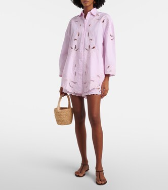 High-rise cotton wide-leg shorts | Juliet Dunn