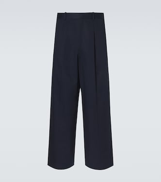 Pleated cotton gabardine wide-leg pants | Loewe