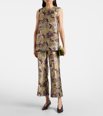 Citron floral cropped pants | Alémais