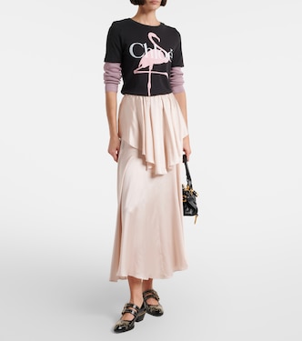 Camiseta con botones acanalada de algodón | Chloé