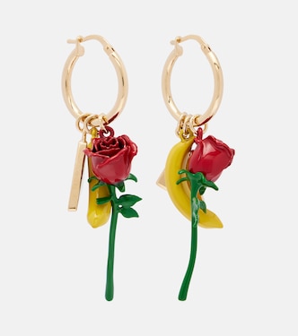 Embellished enamel hoop earrings | Prada