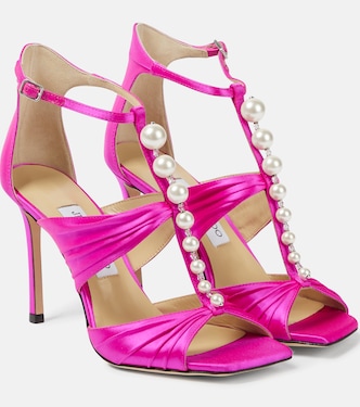 Aura caged satin sandals | Jimmy Choo