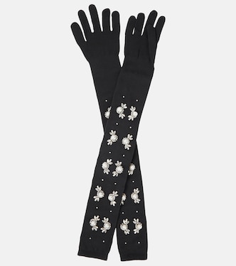 Guanti in cashmere con cristalli | Simone Rocha