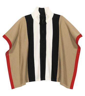 Poncho en mezcla de lana a rayas | Burberry Kids